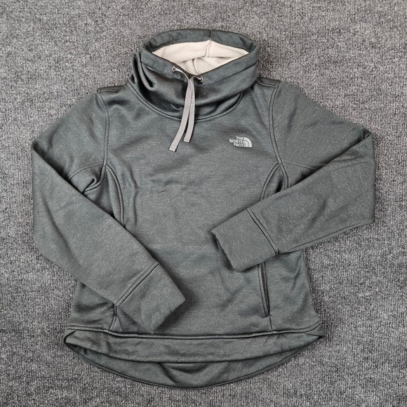 The North Face Pullover Cowl Neck Sweatshirt Womens M Gray Fleece Lined - Picture 1 of 6